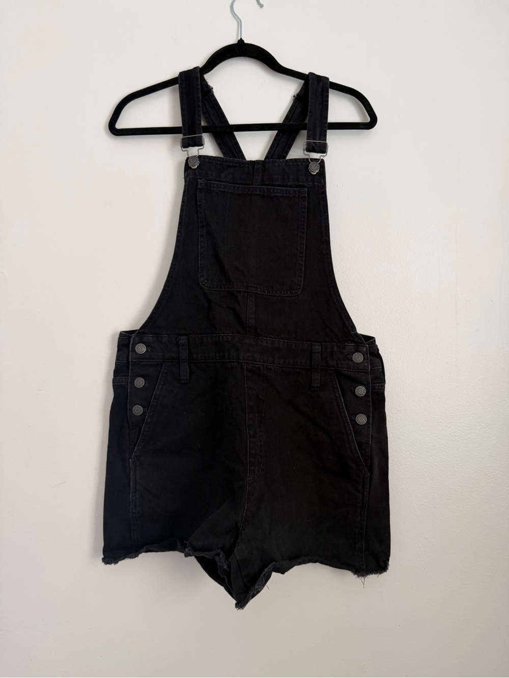 Madewell denim short overalls black